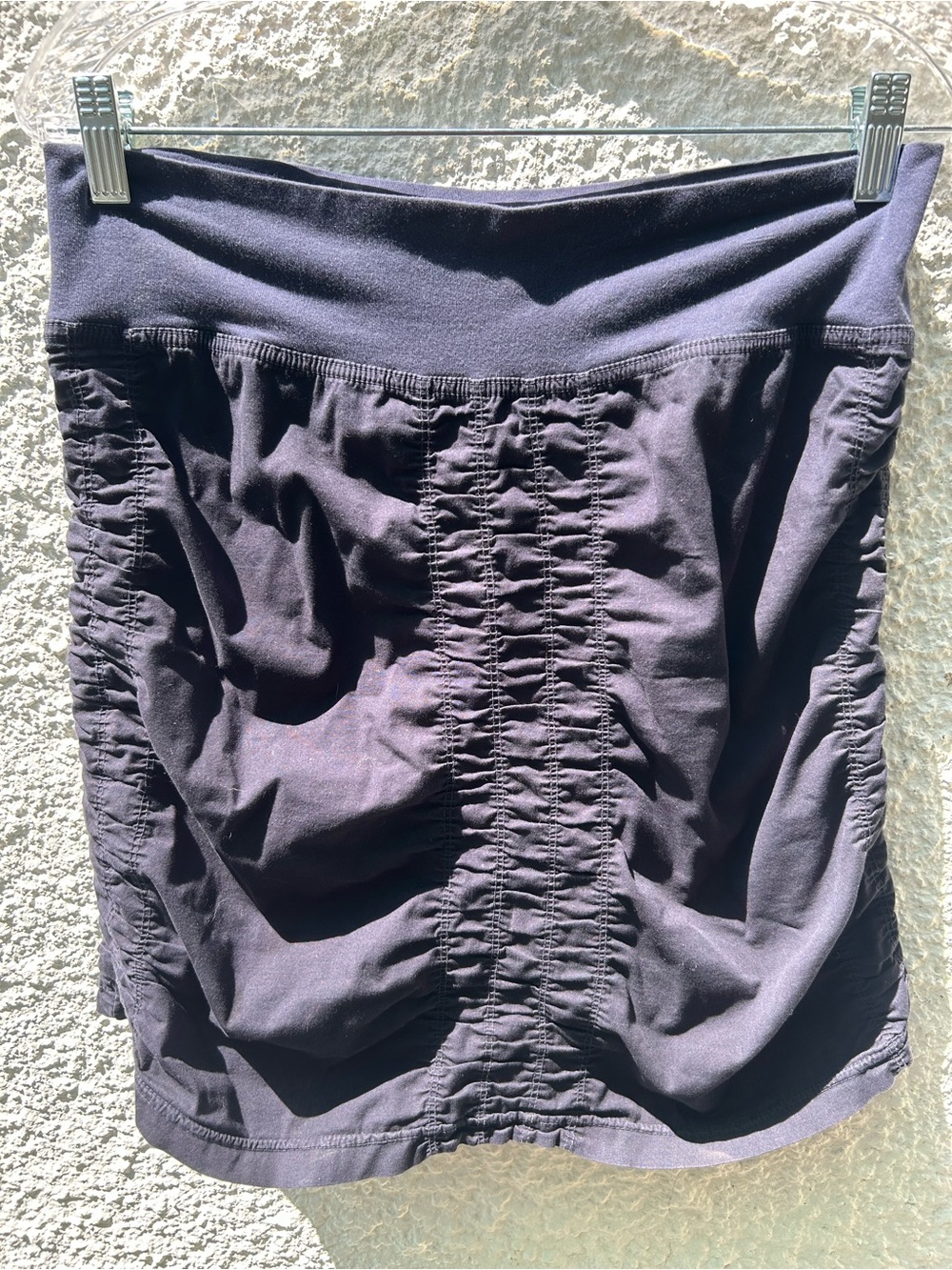 XCVI Dark Navy/black Ruched Mini Skirt
